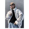 FlowStreet Parka Giacca Hip Hop Stampa Orso Ferito Uomo Invernale Giacca a Vento Streetwear Giacca Imbottita Cappotto Caldo Capo Esterno Hipster Nuovo