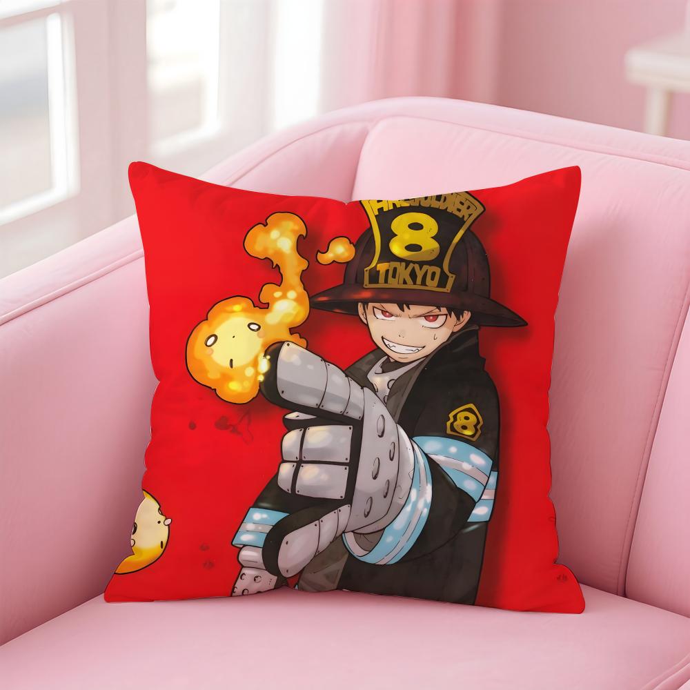 Beliebter Anime Fire Force Kissenbezug Bequemer Wendekissenbezug Ideal für Auto Sofa Schlafzimmer & mehr