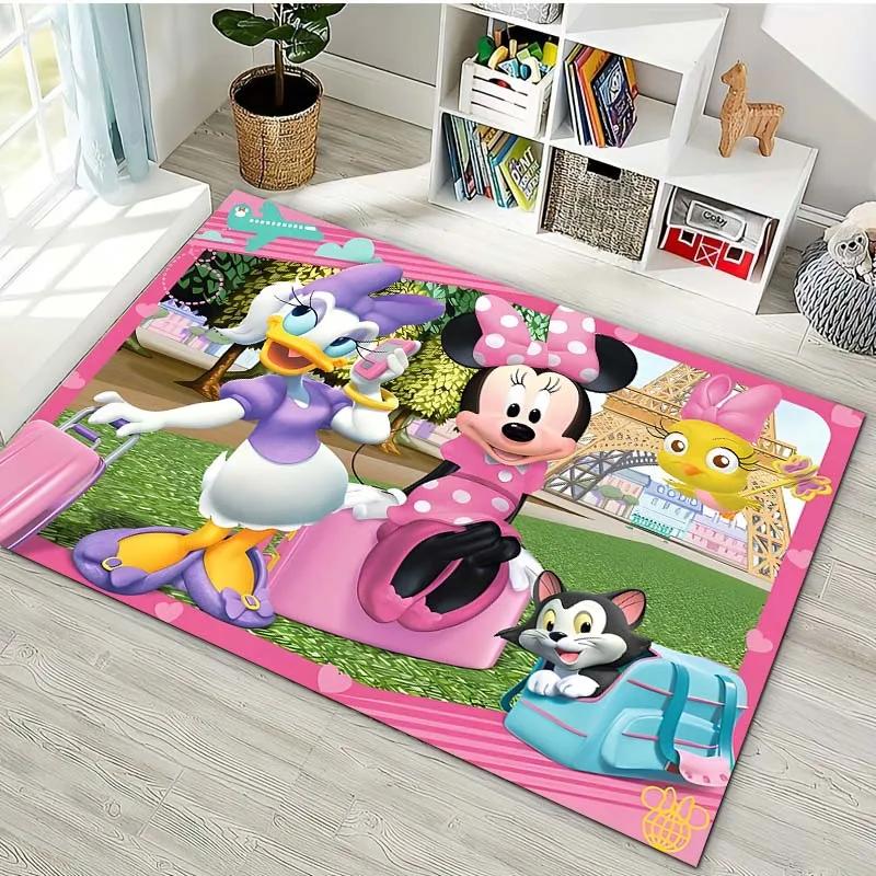3D Minnie Mouse Daisy Duck Cartoon Themed Carpet Bedroom Living Room Sofa Rug Children's Room Large Area Decor Mat Potdemiel