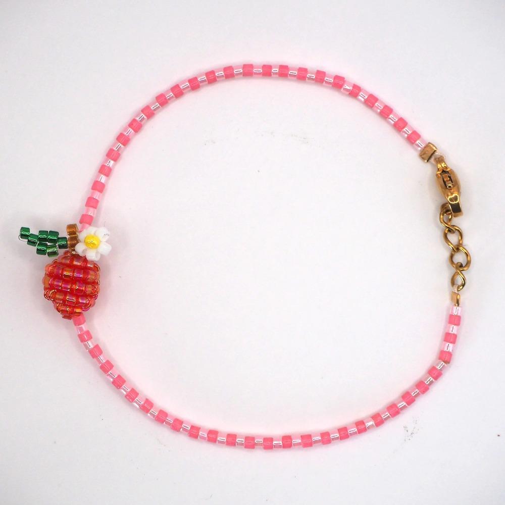 Lemon Vegetables Hand Chain Orange Strawberry Cherry Bangle Aesthetic Beaded Fruits Bracelet  Gift
