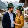 Decorative Side Cord Bavarian Feather Hat Structured Brim Jazz Cap New Costume Cap  Men Women