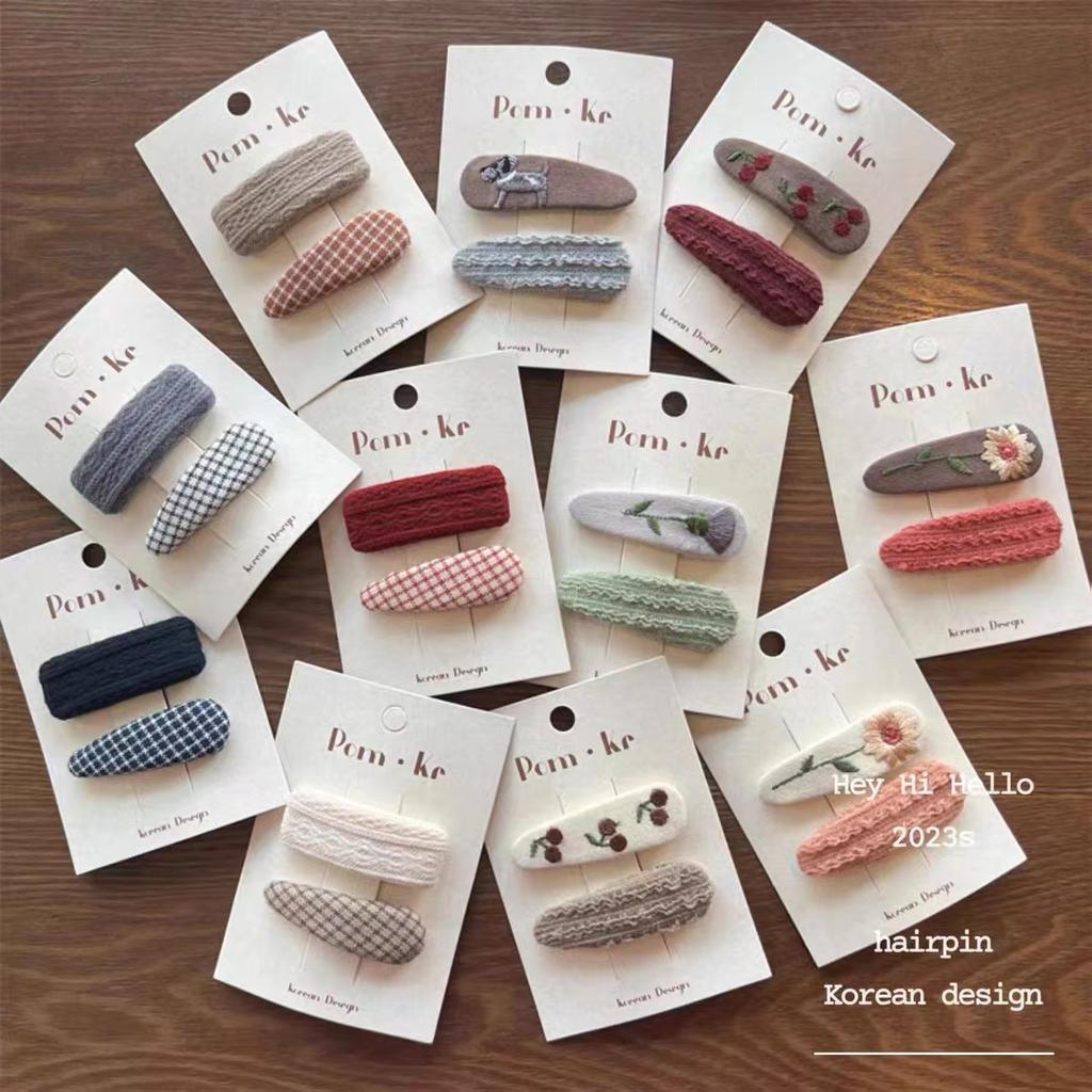 Nouvelle Épingle à Cheveux Florale Brodée pour Enfants Tissu Clip BB Frange Cassée Filles Femmes Coiffure Accessoires Outils de Coiffure