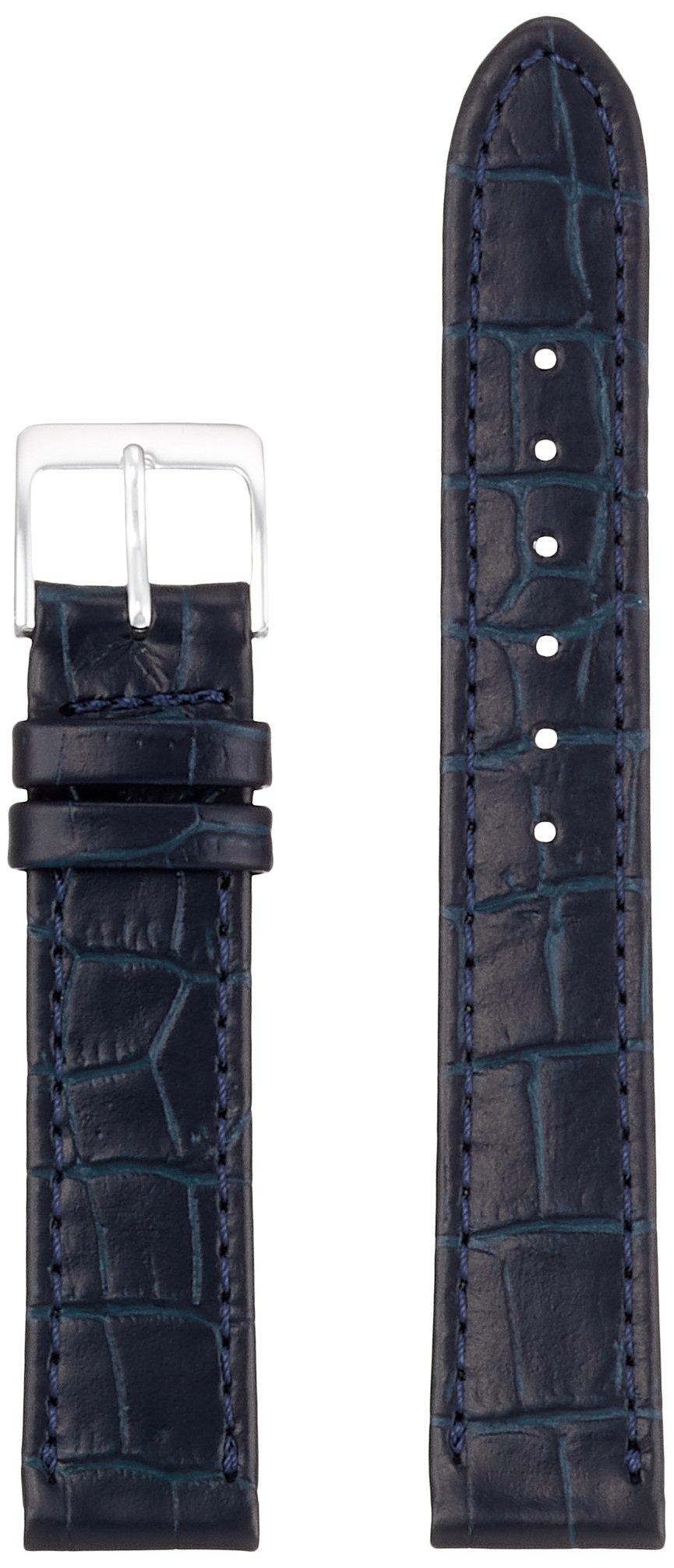 [MIMOSA] MIMOSA Mimosa Watch Band, Embossed Crocodile Leather (Cowhide EmbossedBamboo Pattern), 17mm, Navy, CP-N17