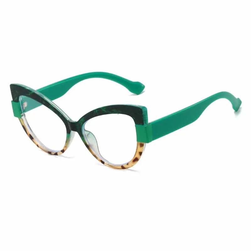 New Fashion Contrasting Cat Eye Sunglasses Personalized Casual Versatile Anti Blue Light Glasses Outdoor Travel UV Protection