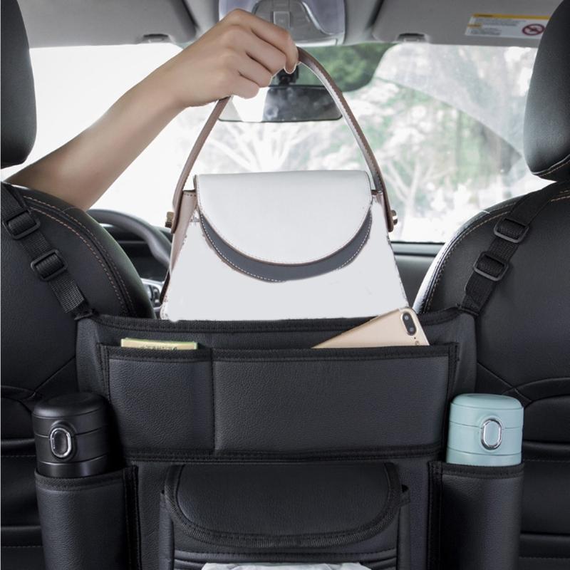 Easy Installation Universal Seat Gaps Storage Bag With Quick Attachment For Car Front Seat To Hold Beverage Phone Wallet