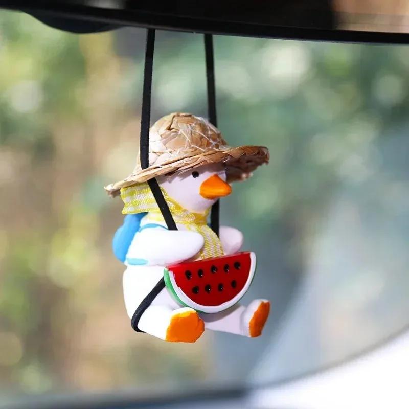Cute swing duck for car, car interior rearview mirror hanging accessories