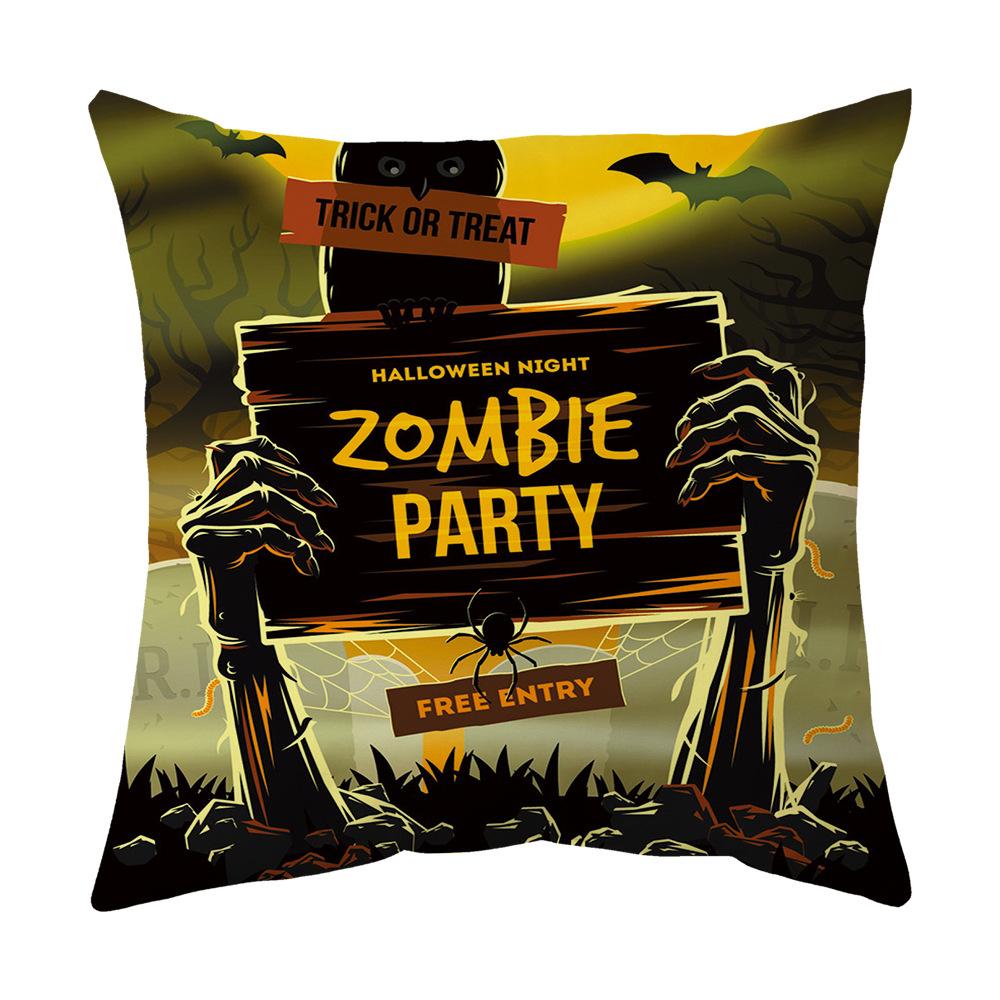 Halloween Cartoon Backrest Sofa Pillow Case Pillow Case Decoration Peach Skin Pillow Cushion Nordic Living Room