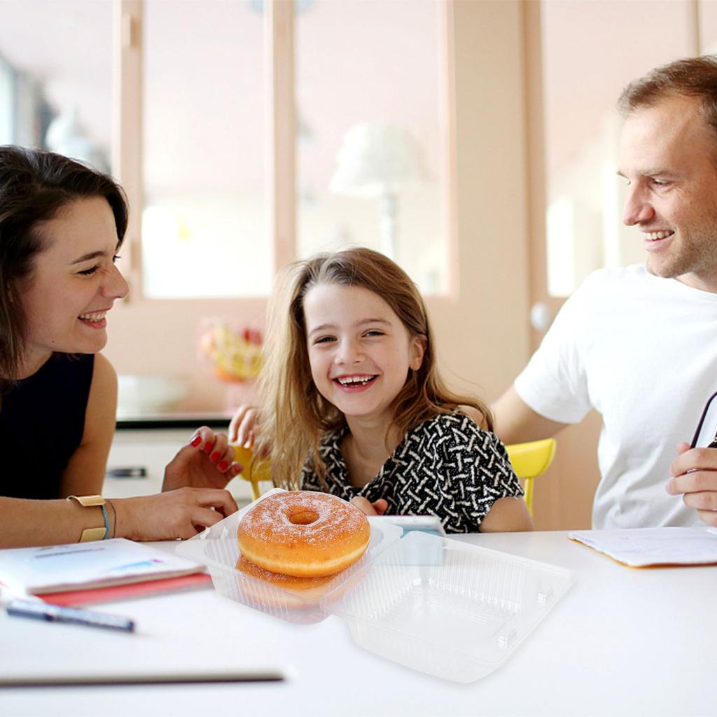 Clamshell Take Out Tray Plastic Hinged Food Containers Disposable Takeout Box