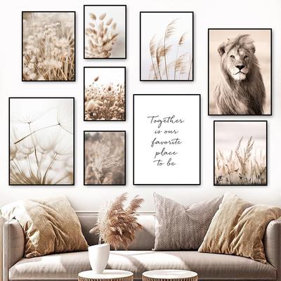 Reed Grass Landscape Wall Art Living Decoration Modern Animals Canvas Painting Dandelion Nature Scenery Poster And Prints FJ004