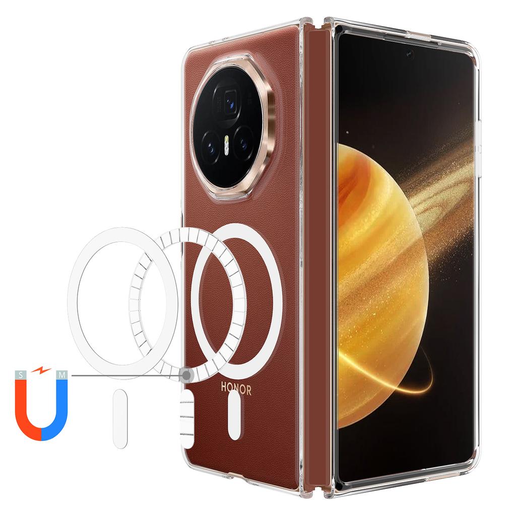 For Honor Magic V3 5G Clear Case TPU+Acrylic Magnetic Phone Cover Compatible with MagSafe