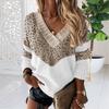Autumn Winter Women Sweater New Striped Soft V-Neck Pullover Fashion Casual Loose Jumpers 2021 Female Sweaters Tops