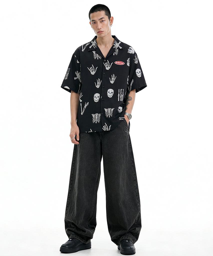ARTISTWEAR [Atw] Boneyard Open Collar Short Sleeve Shirt