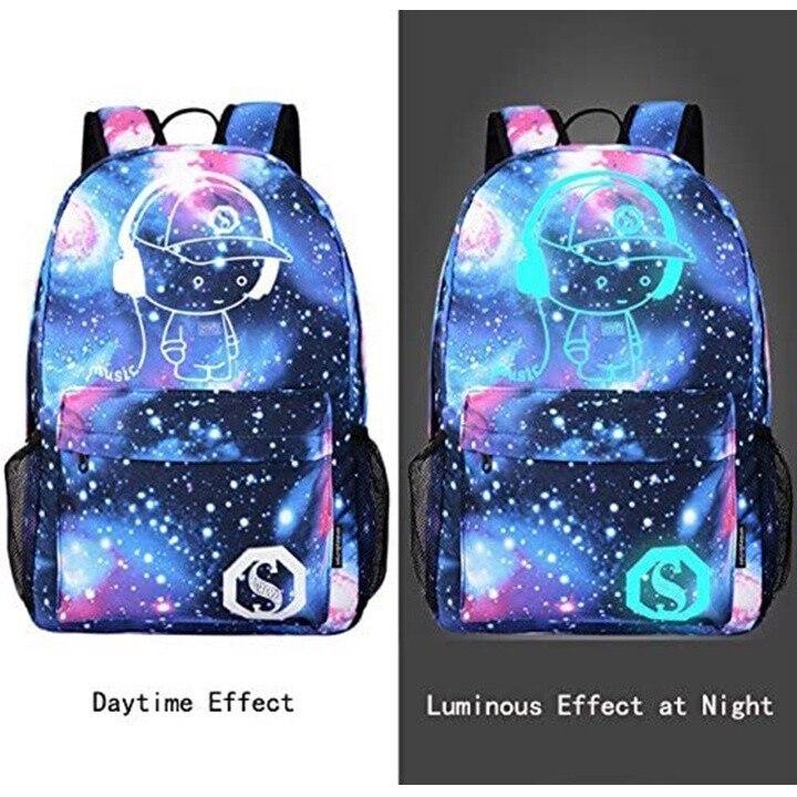 Kosiil 15.6 Inch Glow in The Dark Waterproof Backpack, Multicolor Laptop School Bag for Students, Lightweight Anti-Spill Bookbag