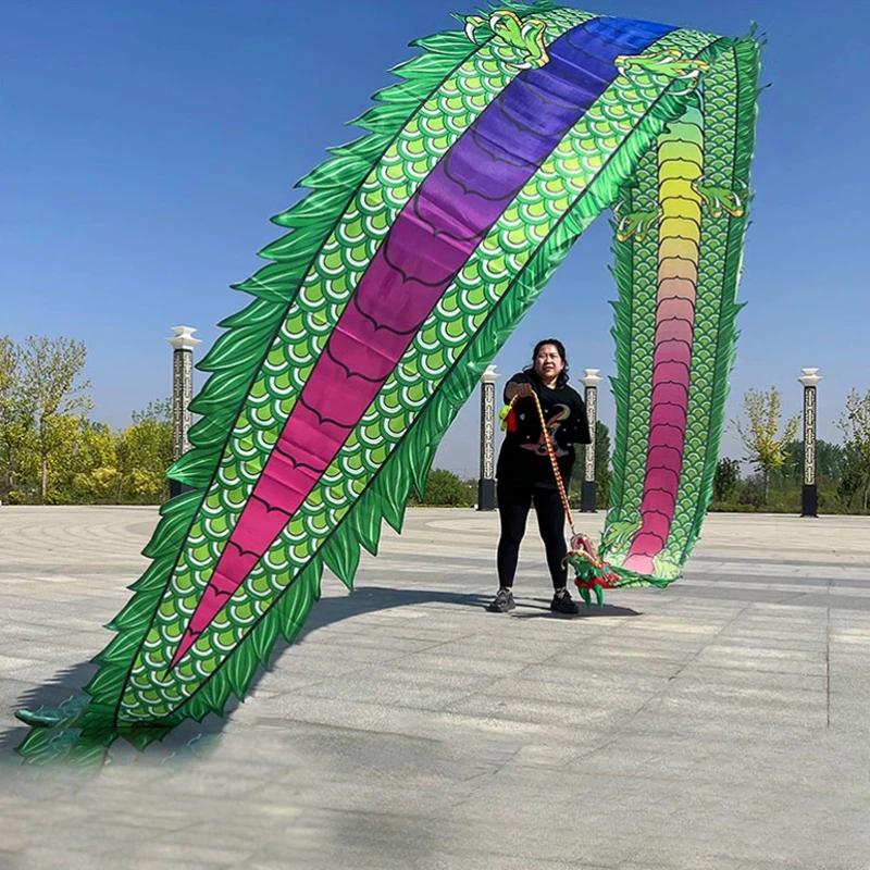 6/8/10m 3D Quadrado Fitness Dança do Dragão Vermelho Adulto Ano Novo Chinês Dança do Dragão Fita Adereços de Performance de Palco Liderando