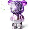 Portable Bear Shaped Desktop Fan Mini Mute with Three Speed Wind USB Powered Electroplated Cute Table Fan