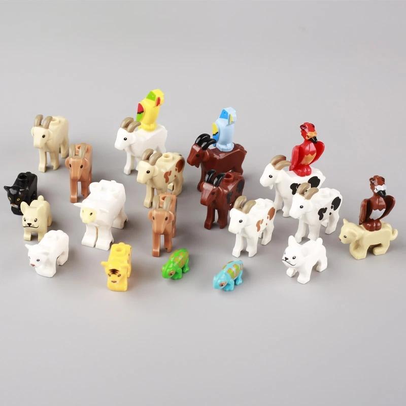 City Animal Zoo Farm MOC Building Block Pig Chicken Sheep Crocodiles Panda Dolphin Eagle Kit Turtle Goldfish Dog Bricks Toy K138
