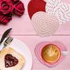 4Pcs Cup Coasters For Drinks Absorbent Woven Coaster Set Farmhouse Cloth Fabric Cup Coasters For Coffee Tea Valentine'S Day Gift