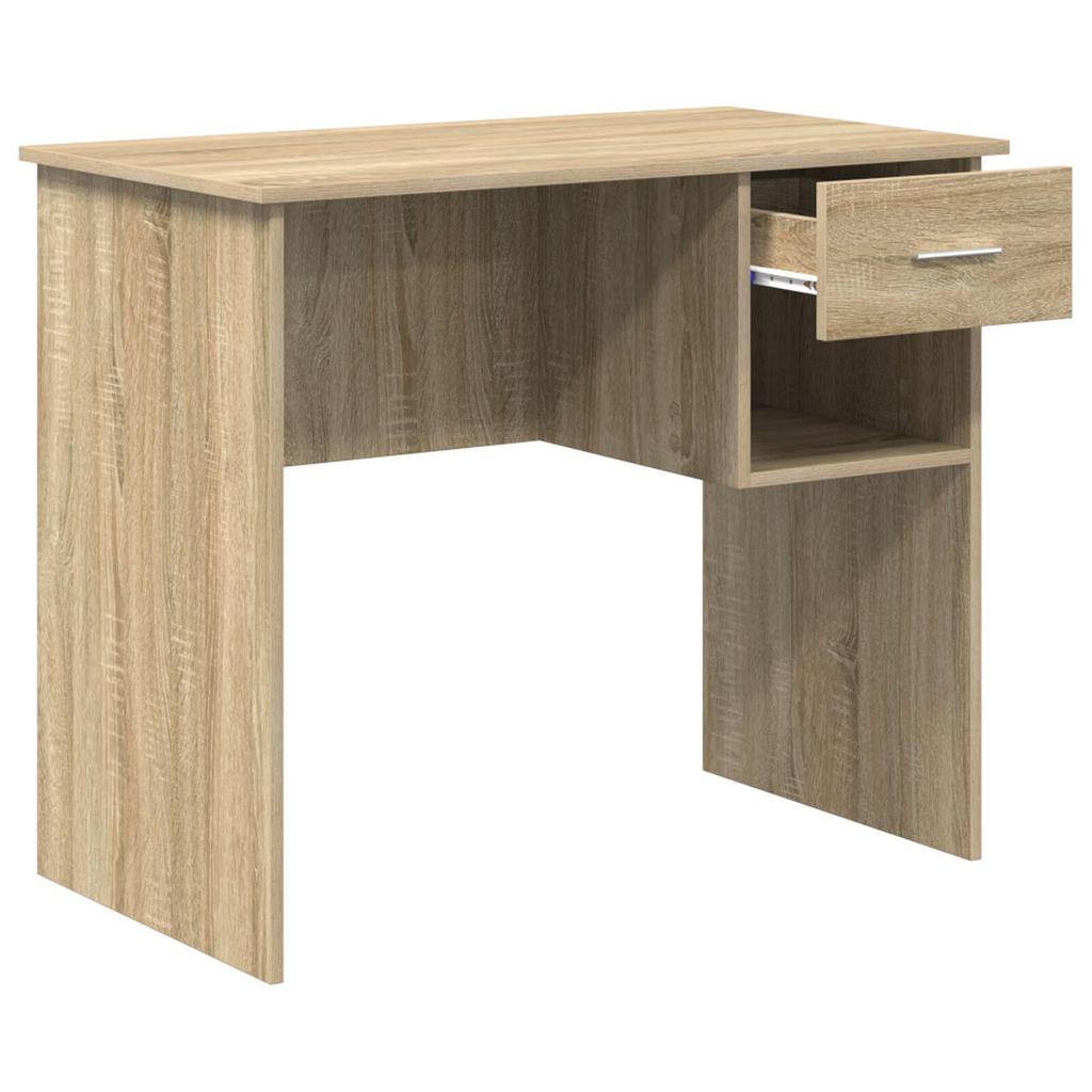 vidaXL Schreibtisch mit Stauraum Sonoma Eiche 90x49.5x75 cm Holzwerkstoff