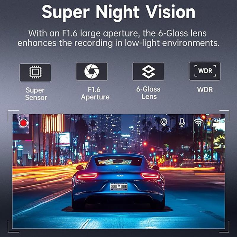 4K Auto DVR 2/3 Kanäle Video Recorder Wifi Front Innen Rückfahrkamera DashCam für Autos Kamera 24H Parkmonitor Black Box