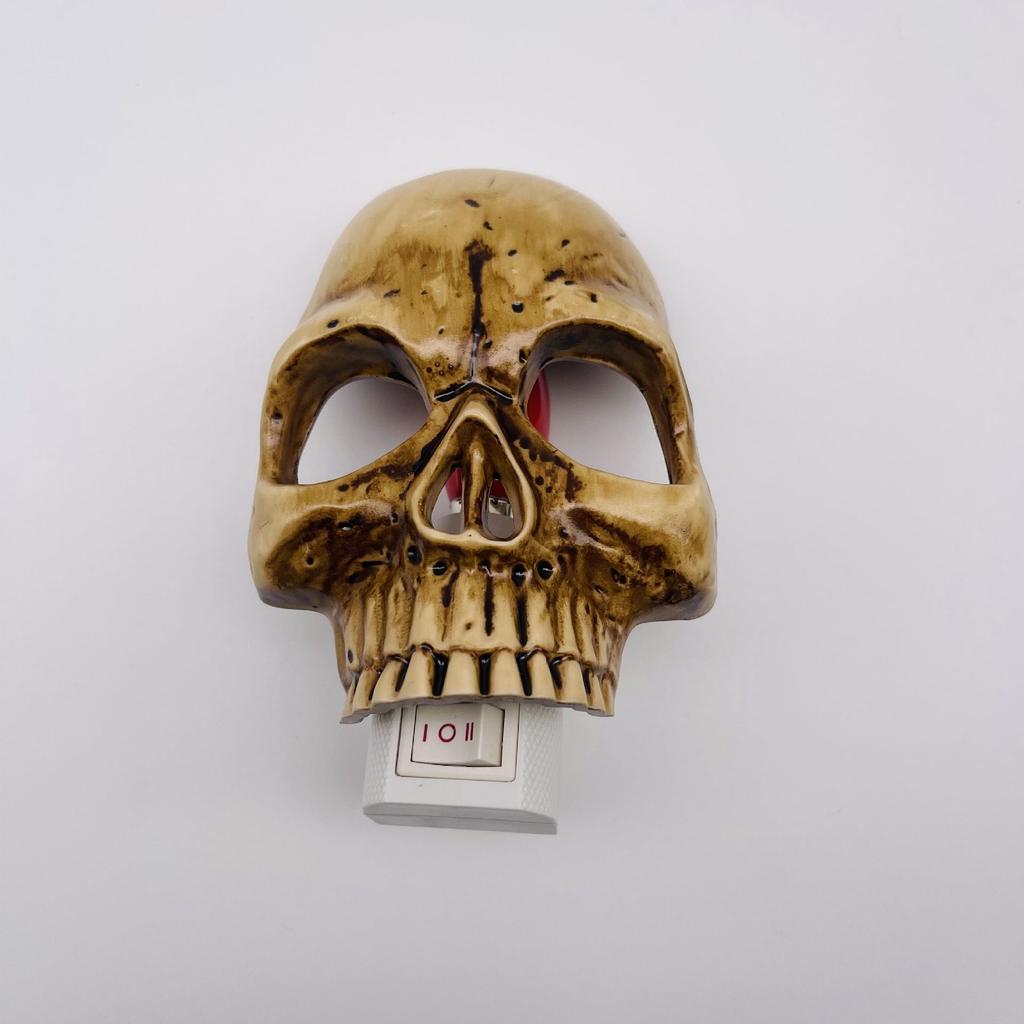Halloween Skull Night Light Plug In Wall Lamp Spooky Atmosphere Adjustable LED Skull Night Lamp For Bedroom Living Room Decor