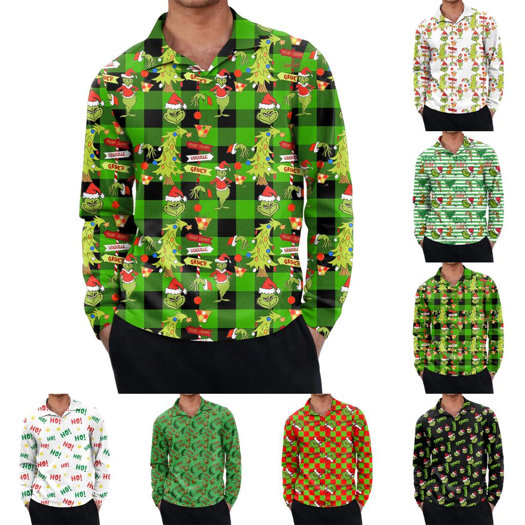 Men's Casual Retro Small V-neck Long-sleeved Top