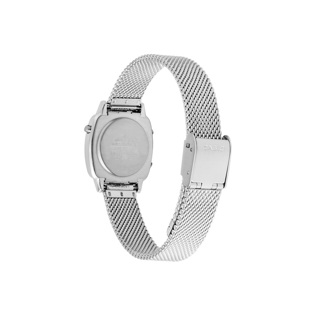 Casio Retro Small Dial Waterproof Watch Stainless Steel Band Quartz Movement Women watches Gray LA670WEM-7