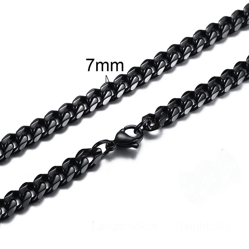 Cuban Link Chain Necklace for Men Women,3 To 7mm Stainless Steel Choker,Basic Jewelry Gift
