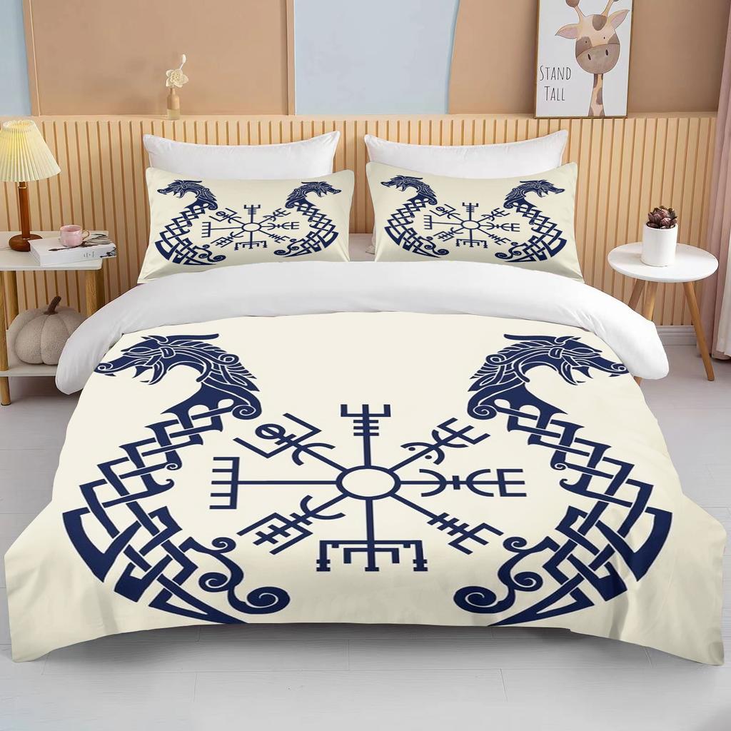 10 Sizes Cartoon Viking Bedding Set Anime Characters Duvet Cover Set 3D Quilt Bed Set Queen King Size Kids Boys Home Textile