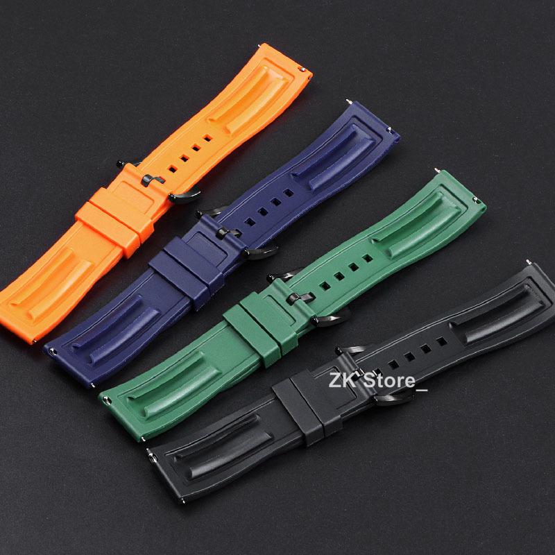 Premium Paski do zegarków z silikonu TPU Paski do zegarków z szybkim uwalnianiem 18/20/22/24mm do Pasków Rolex dla Mężczyzn Tropiczny Gumowy Sportowy Bransoleta