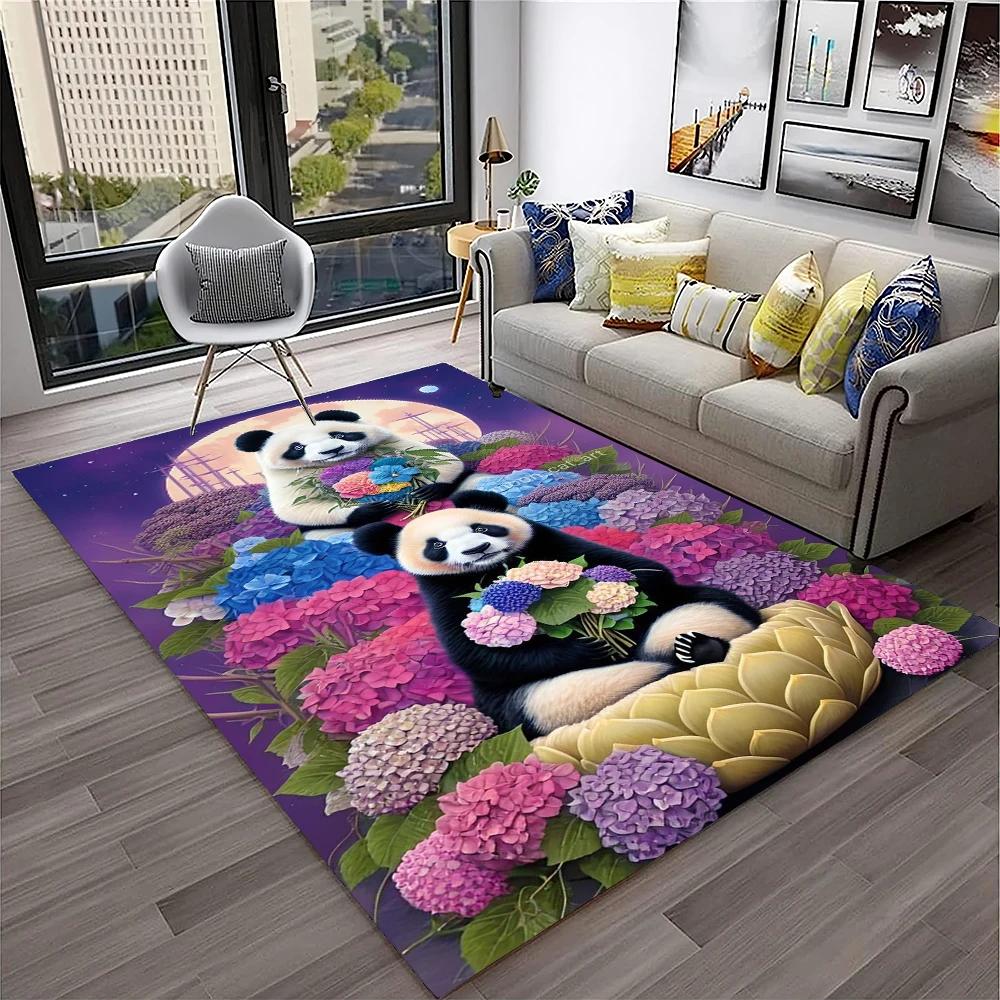 3D Cartoon Cute Panda Animal Child Play Carpet Rug for Home Living Room Bedroom Sofa Doormat Decor,Area Rug Non-slip Floor Mat