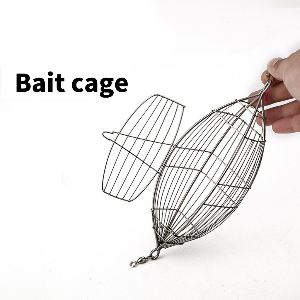 Fishing Bait Cage Stainless Steel Baits Trap Cage Basket Feeder Holder Fishing Accessories for Shrimp Crab Fish