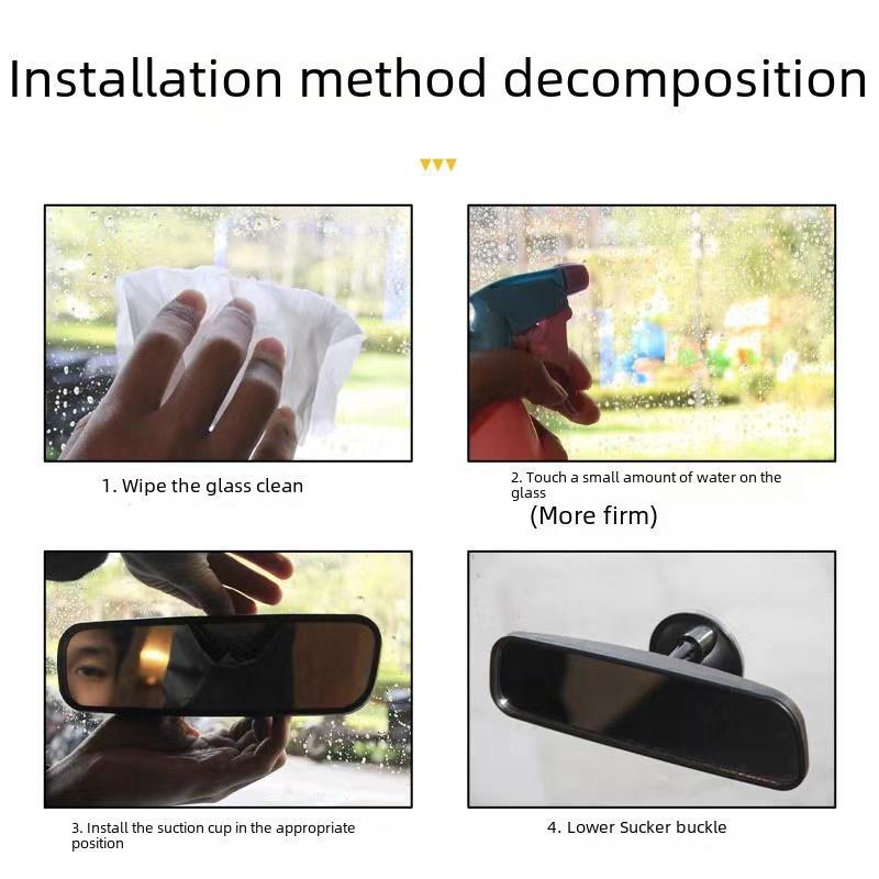 Three-Wheeled Electric Vehicle Interior Rear Mirror with Suction Cup - No Drill Needed!