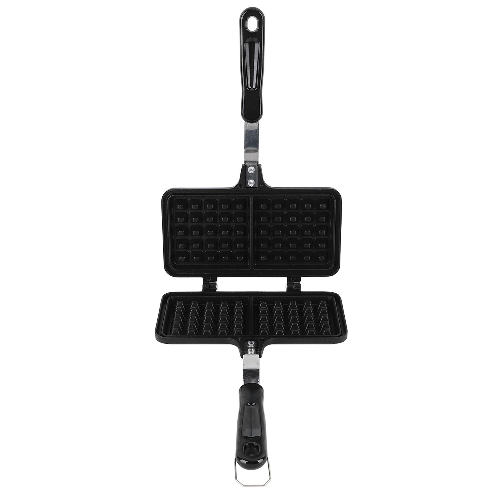 

Stovetop Waffle Maker Pan Anti Stick Aluminum Even Heating Double Waffle Baking Pan for Breakfast L