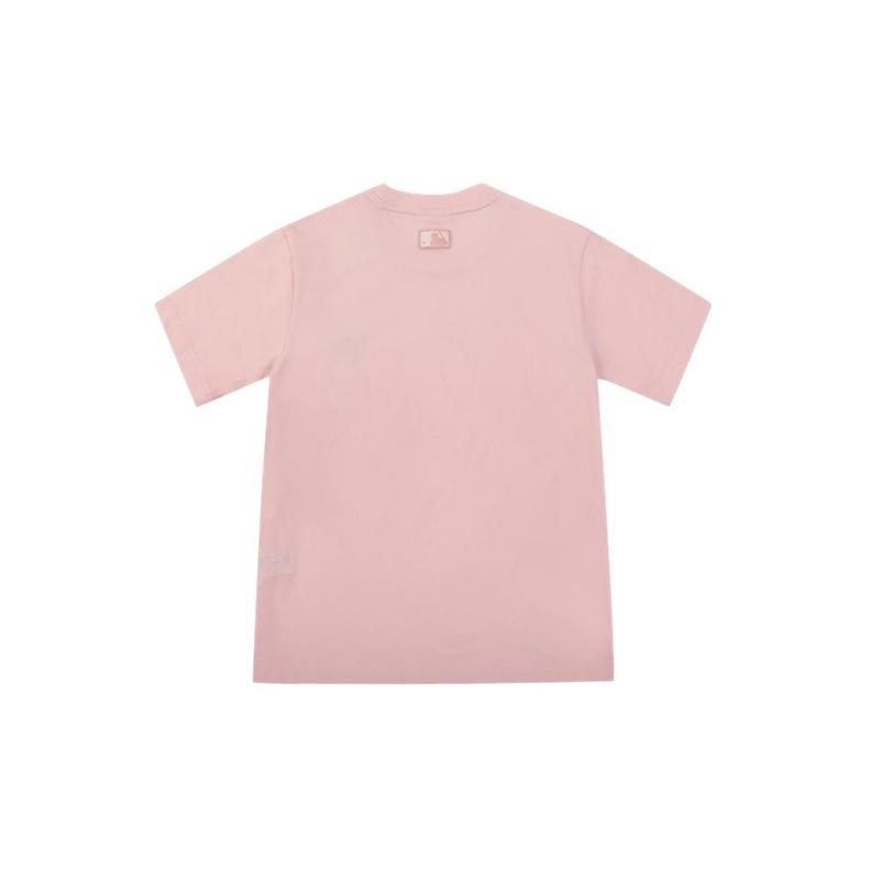 MLB New York Yankees Cartoon Series Embroidered Round Neck Straight Fit Printed Dopamine Short Sleeve T-Shirt Unisex T-Shirt Pink 31TSC2031-50P