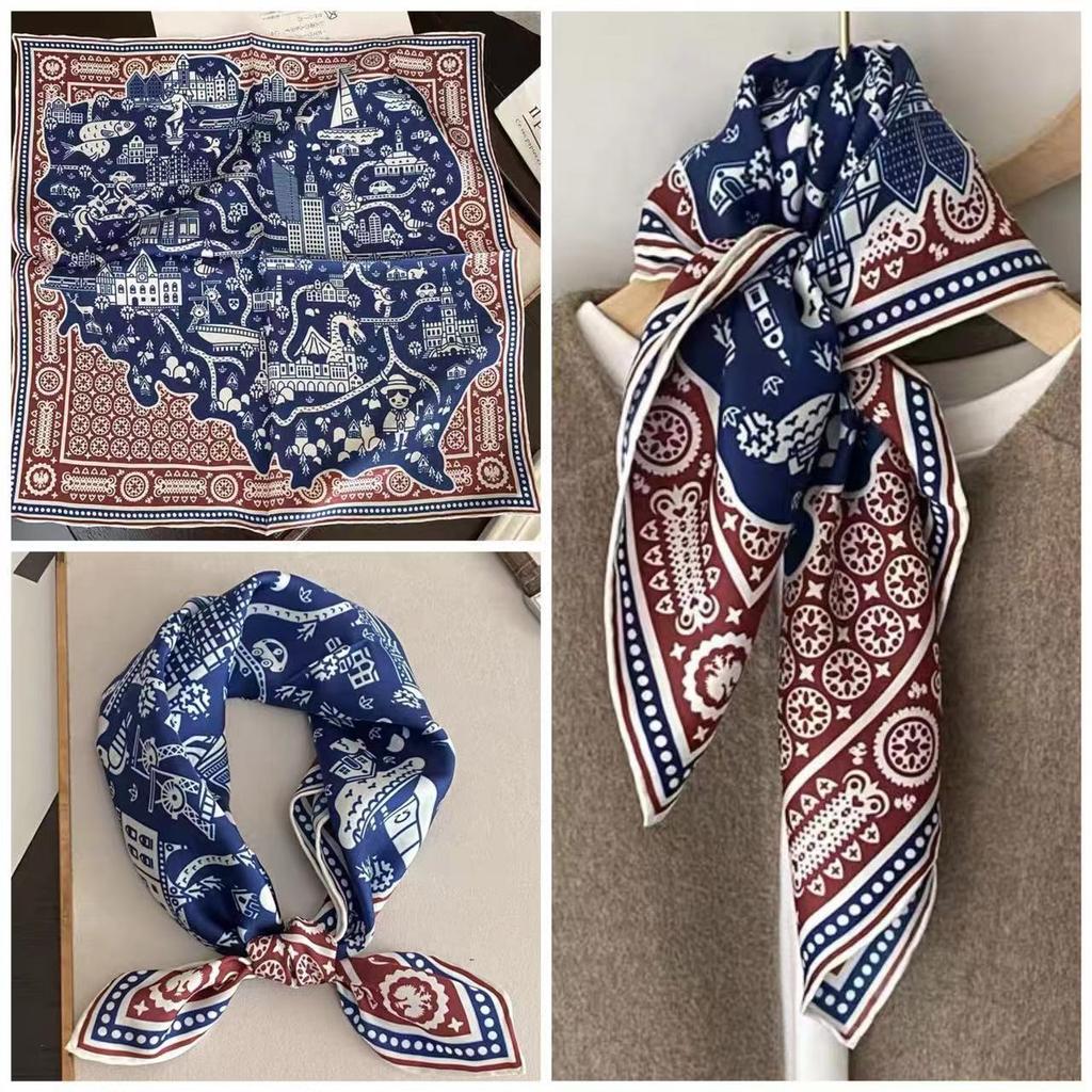 Eleganti Foulard di Seta da Donna Con Centinaia di Camicie, Assistenti di Volo, Decorazione Professionale, Protezione del Collo, Foulard, 70 Foulard Quadrati Piccoli.
