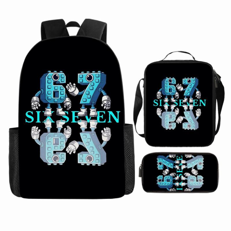 Cartoon Brainrot-Themed Backpack Crossbody Bag Pencil Case School Kids Ages 10-12
