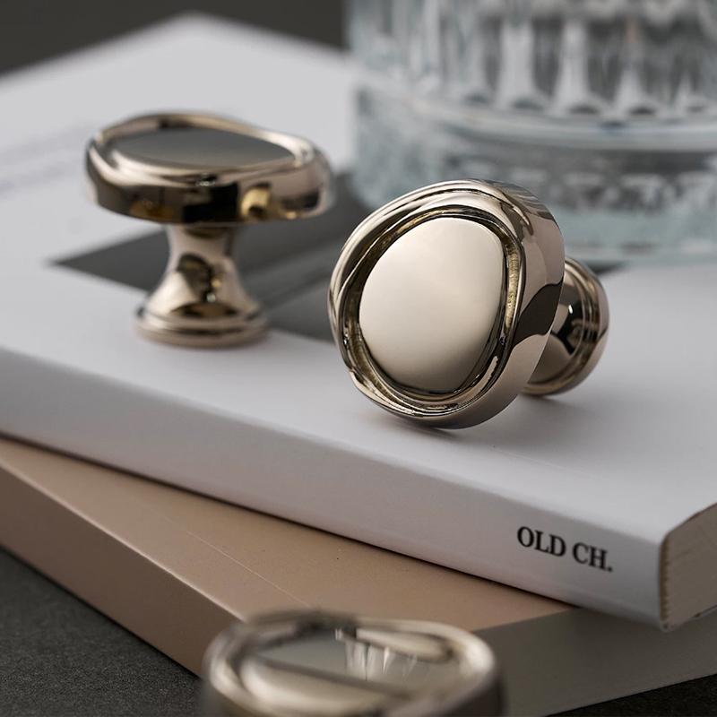 1pc Brass Handle Clothing Cabinet Door Cabinet Drawer Shoe Cabinet Retro Single Hole Nickel Silver Cabinet Handle