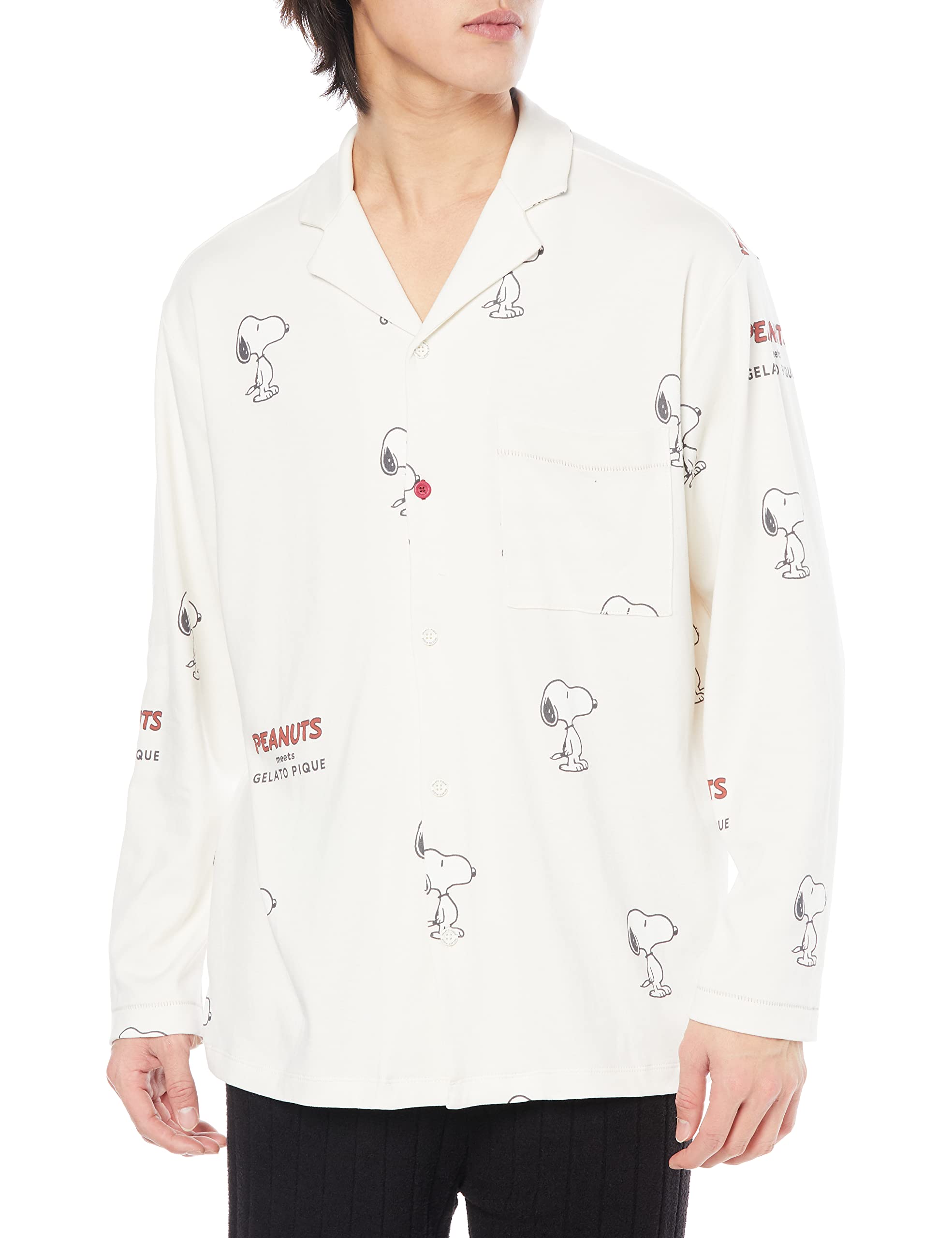 

Snoopy Homme SNOOPY Pattern Shirt PMCT231275 IVR L [Gelato Pique] Men s