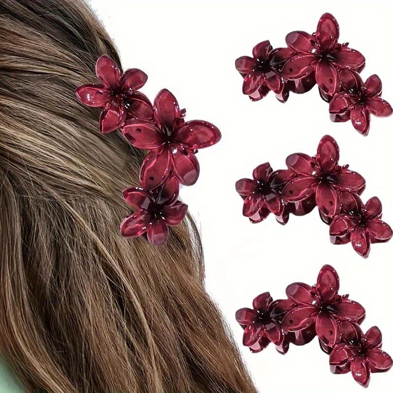 1/2 Stück Blumen Haarspangen Hawaiianische Plumeria Haarspangen für Frauen Rutschfeste Krallenspangen für dickes Haar, Strand Haaraccessoires