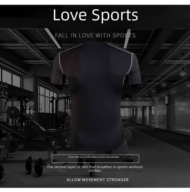 Men's PRO Short Sleeve Compression Shirt - Quick-Drying, Breathable, Four Seasons Fitness & Running T-Shirt.