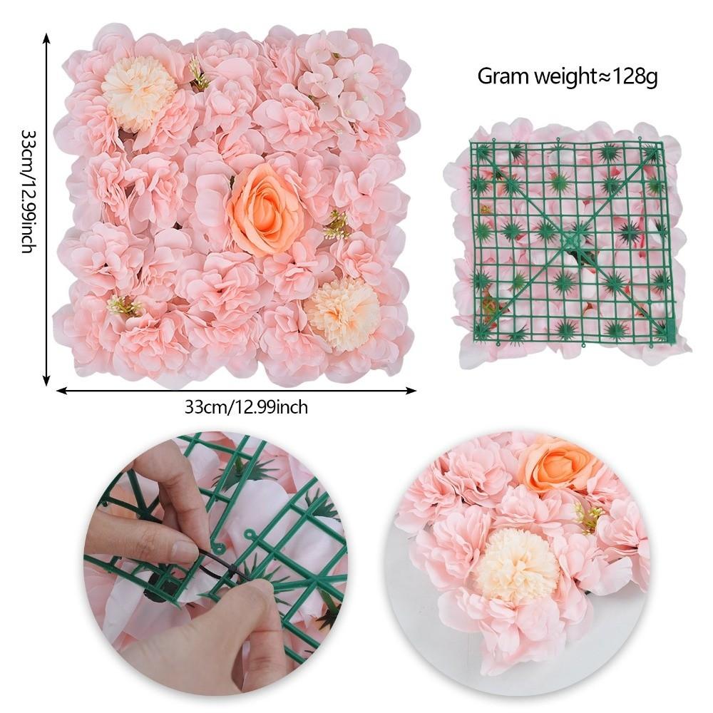 3D Rose Rose Flower Wall Pink Silk Artificial Flower Backdrop  Birthday Party