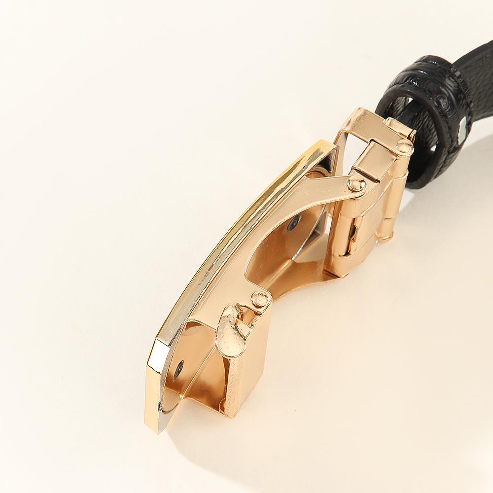 Men's Crocodile Pattern Faux Leather Belt with Alloy Auto Buckle - Retro Western Style