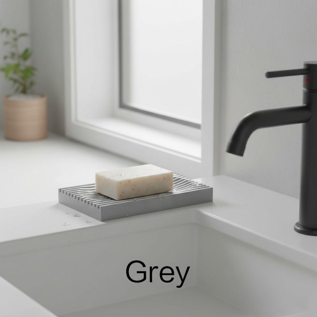 

Creative Silicone Shaped Soap Box Drain Soap Rack Box Bathroom Supplies Shower Storage Non Slip Soap Tray Bathroom Gadgets сірий