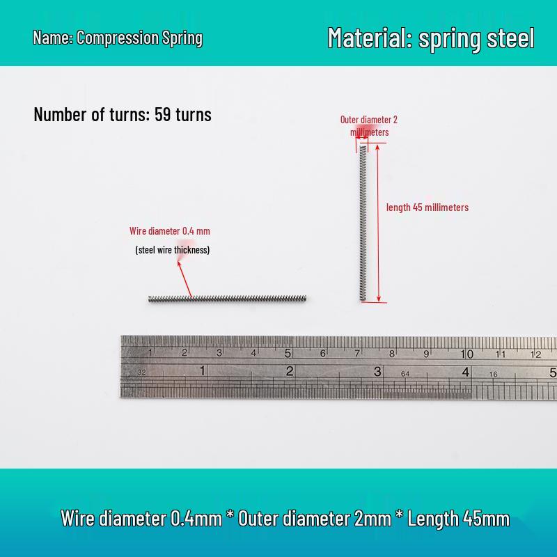 Small Mechanical Compression Spring: 0.4mm Wire, 2-8mm Outer Diameter