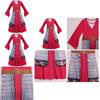 Stunning Hua Mulan Red Princess Fancy Dress For Kids Halloween Party Outfit
