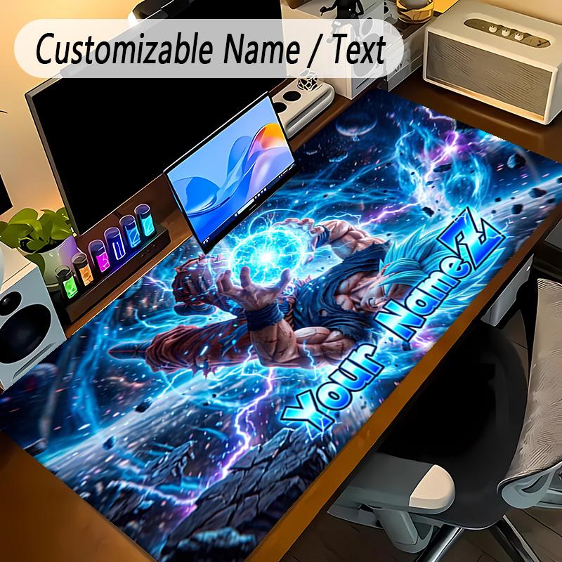 Large Mouse PadDragon Ball Custom Name Text Personalized Desk Mat Non Slip Gaming Pad