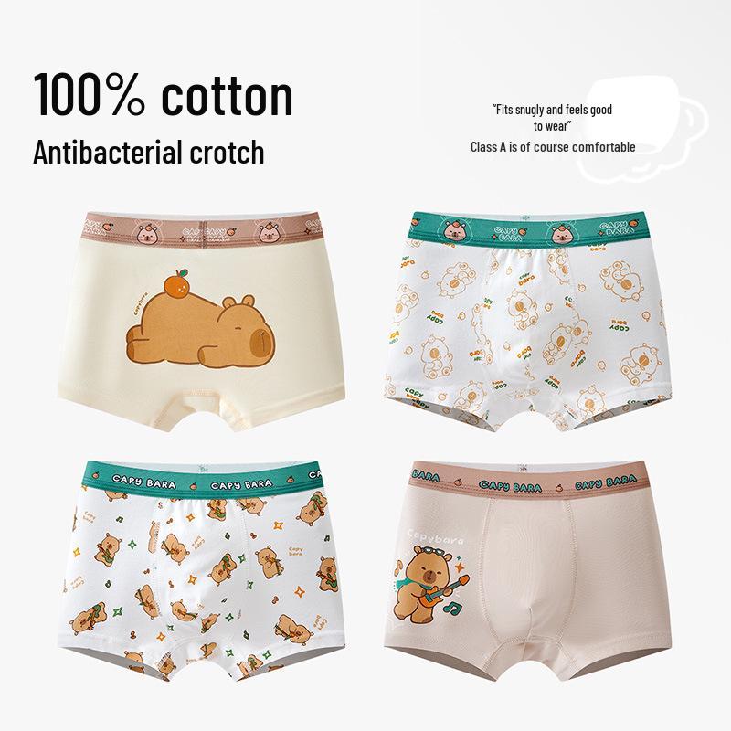 Boys' A-Class Pure Cotton Boxer Briefs - No Wedgies, Medium & Large Sizes for Growing Kids