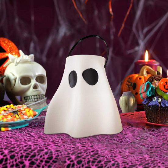Ghost Flower Pot Planter Halloween Candy Bucket Multifunctional Resin Ghost Pumpkin Shape Vase Candy Bowl Home Office Decor