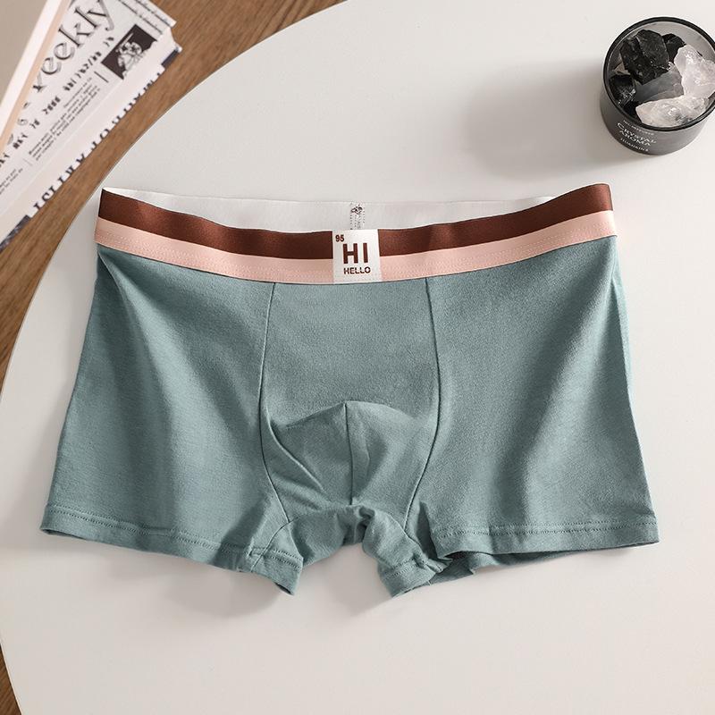 Men's Spring and Summer Trend Pure Cotton Graphene Antibacterial Crotch Flat Angle Underwear