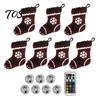 Ambient Night Light for Bedroom 7Pcs LED Reindeer Wall Decorations Christmas, Wooden Glowing Deer/Santa Claus/Xmas Festive Holiday Ornaments